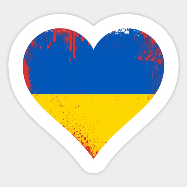 Heart Bleeds For Ukraine Sticker by Little Duck Designs